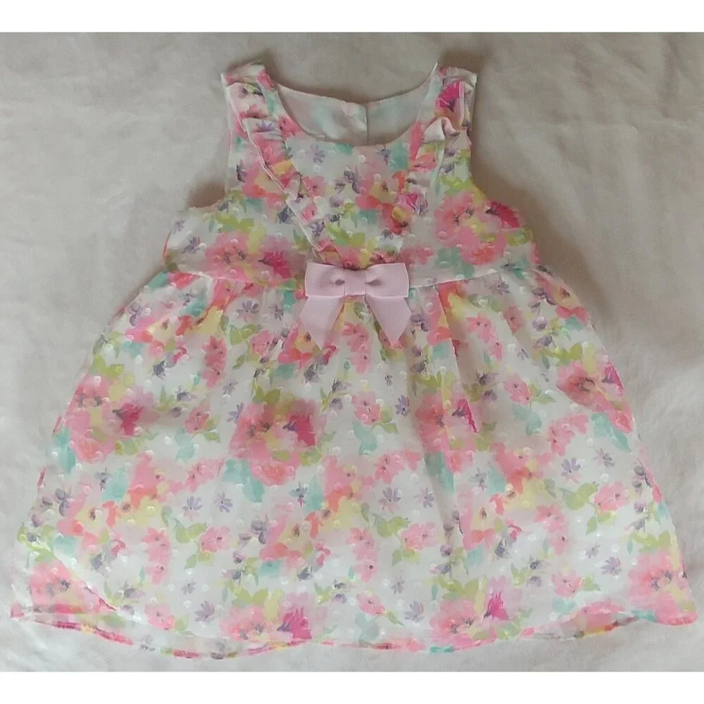 dress 6 to 9 months Bonnie Girls Baby Sleeveless Floral infant wear